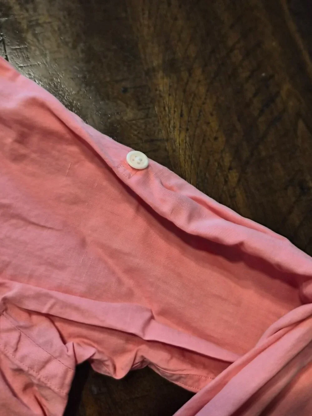 Polo Ralph Lauren Shirt Mens M Pink Linen Silk Blend Long Sleeve Roll Tab G813